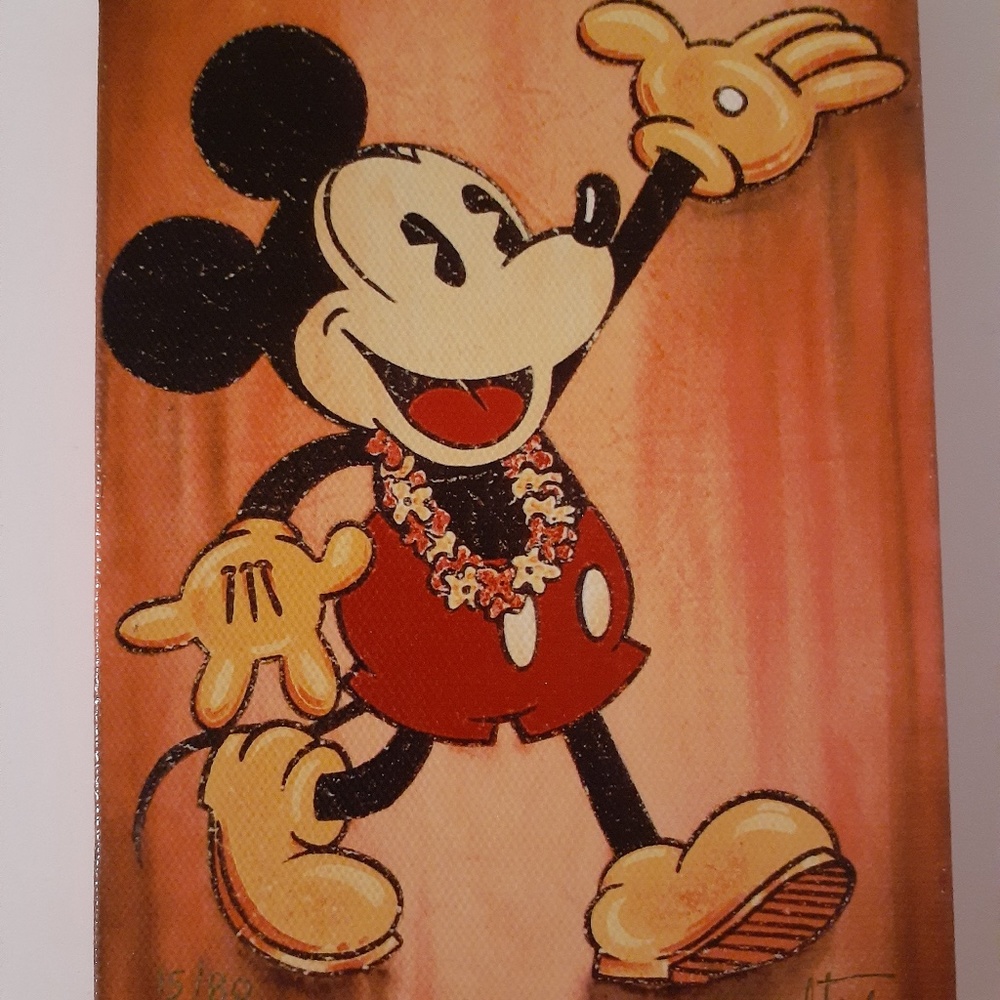 Disney Signed & # Mickey/Carlton Canvas Giclee